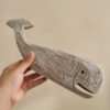 The Ocean’s Whisper: Hand-Carved Vintage Wooden Whale Sculpture - Elegant Seaside Decor for Bookshelves & TV Cabinets