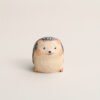 The Round Hedgehog: Hand-Carved Wooden Figurine - Artisan Animal Sculpture for Monitor & Desk Decor