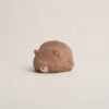 Hand-Chiseled Sleepy Bear Statues - Minimalist Wood Carving for Desk & Monitor Decor