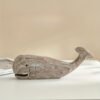 The Ocean’s Whisper: Hand-Carved Vintage Wooden Whale Sculpture - Elegant Seaside Decor for Bookshelves & TV Cabinets