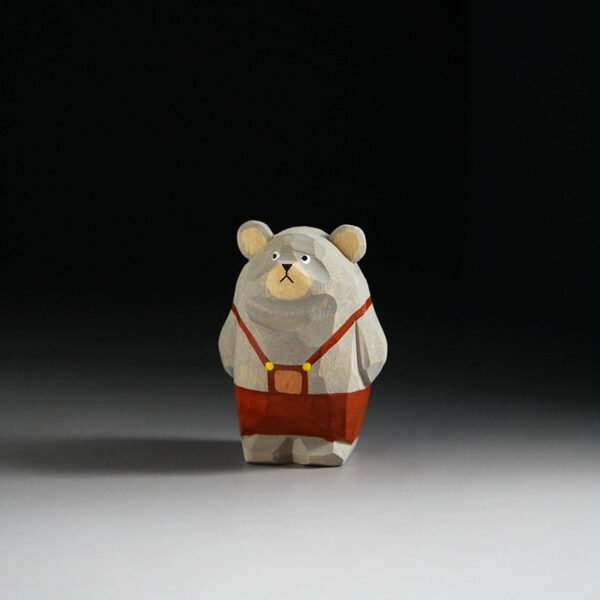 Sporty Bear Squad - Hand-Carved Wooden Athletes for Vibrant Desk & Car Decor