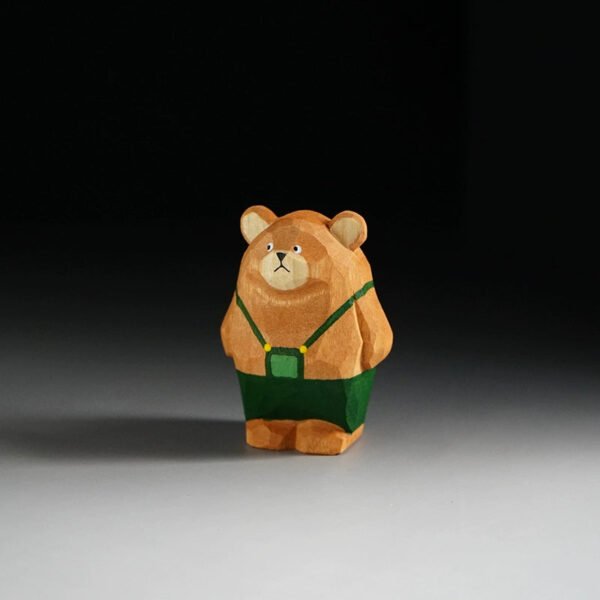 Sporty Bear Squad - Hand-Carved Wooden Athletes for Vibrant Desk & Car Decor