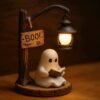 The Studious Spirit: "Reading Ghost" Night Light – Cute Halloween Desktop Decor