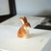 The Woodland Bunny & Carrot Duo: Hand-Carved Wooden Rabbit Figurine - Creative Desktop Companion & Easter Gift