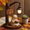 The Studious Spirit: "Reading Ghost" Night Light – Cute Halloween Desktop Decor