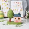 The Cozy Cottage: Hand-Carved Wooden Fairy Tale Cabin with Tree – Whimsical Desktop Decor