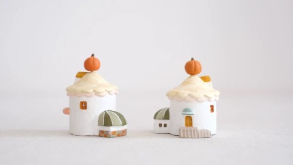 The Dreamer's Village: Hand-Sculpted Miniature Clay Cottages – Whimsical Desktop Decor
