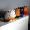 Sporty Bear Squad - Hand-Carved Wooden Athletes for Vibrant Desk & Car Decor
