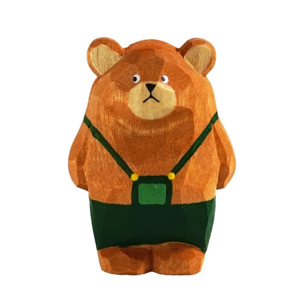 Sporty Bear Squad - Hand-Carved Wooden Athletes for Vibrant Desk & Car Decor